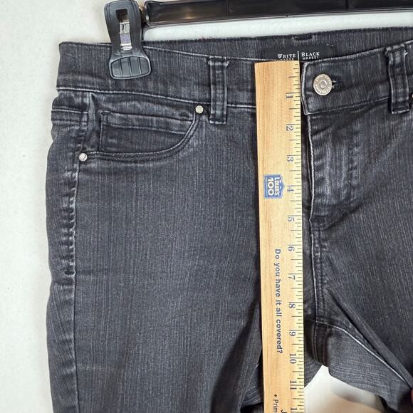 White House Black Market Jeans Women M 31x30 Black Denim Mid-Rise Feel Beautiful - Picture 12 of 14